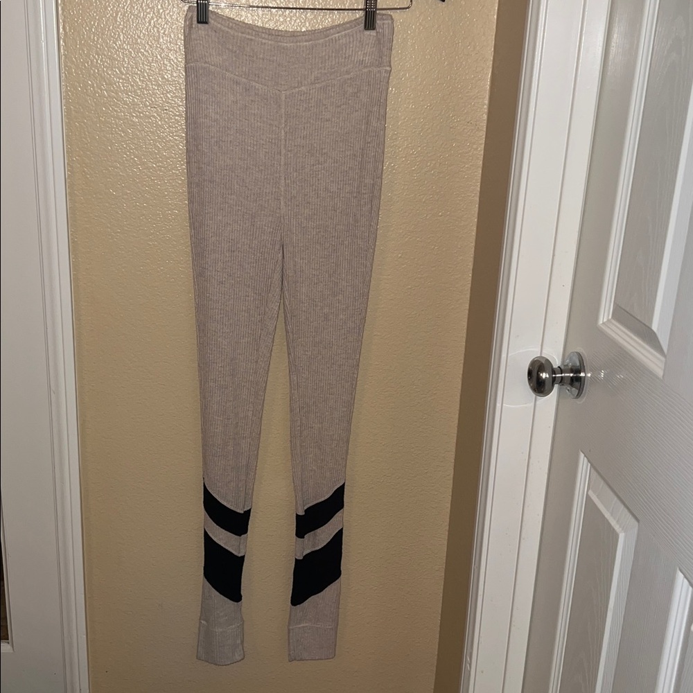 Free People Beige and Black Leggings